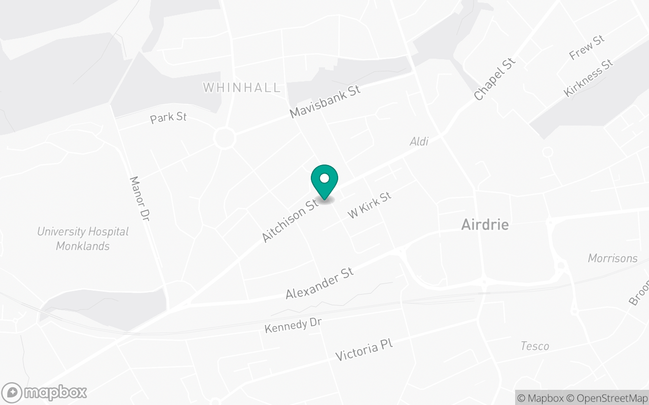 Map showing the location of Airdrie test centre