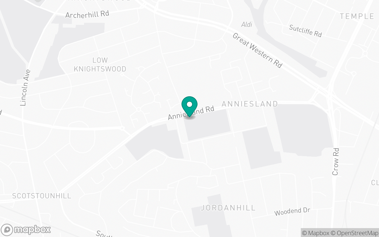 Map showing the location of Anniesland test centre
