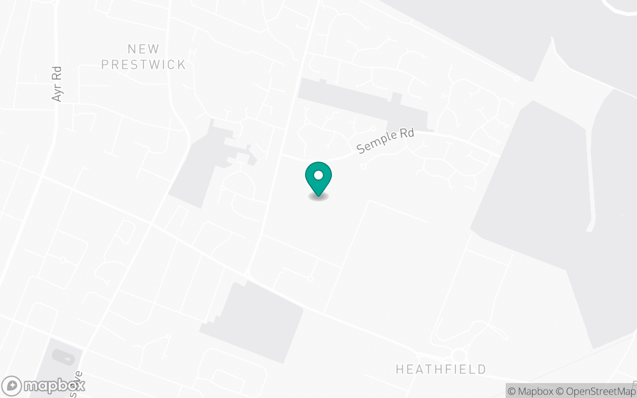 Map showing the location of Ayr test centre