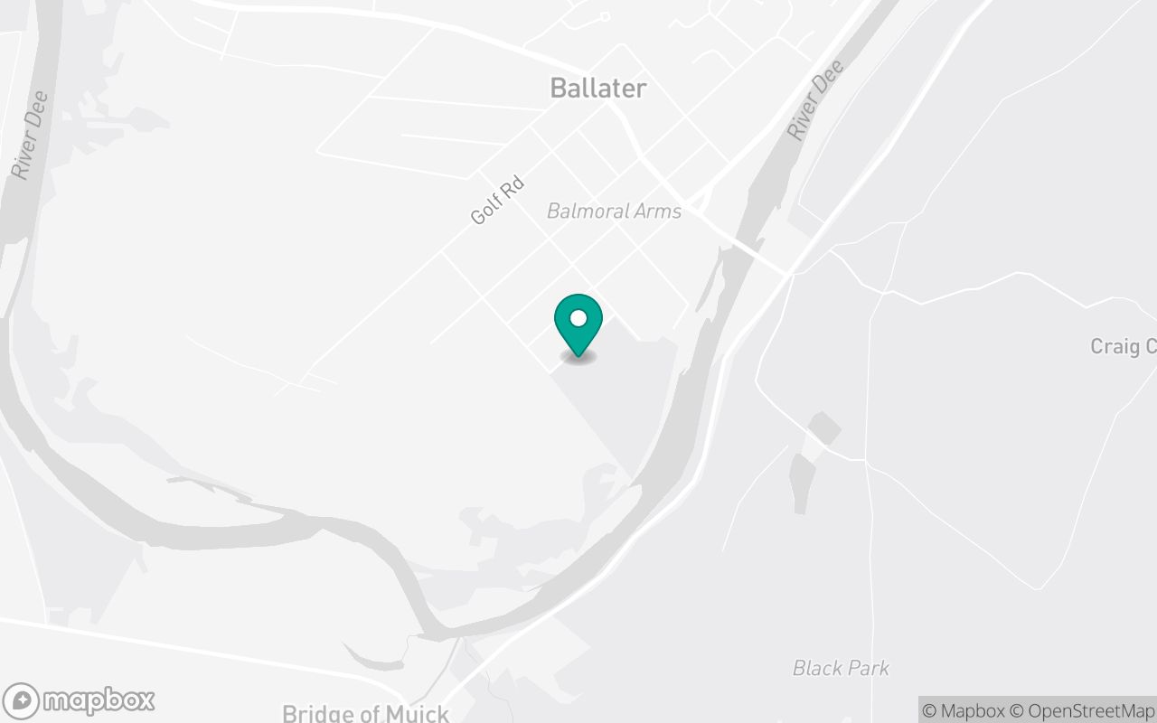 Map showing the location of Ballater test centre