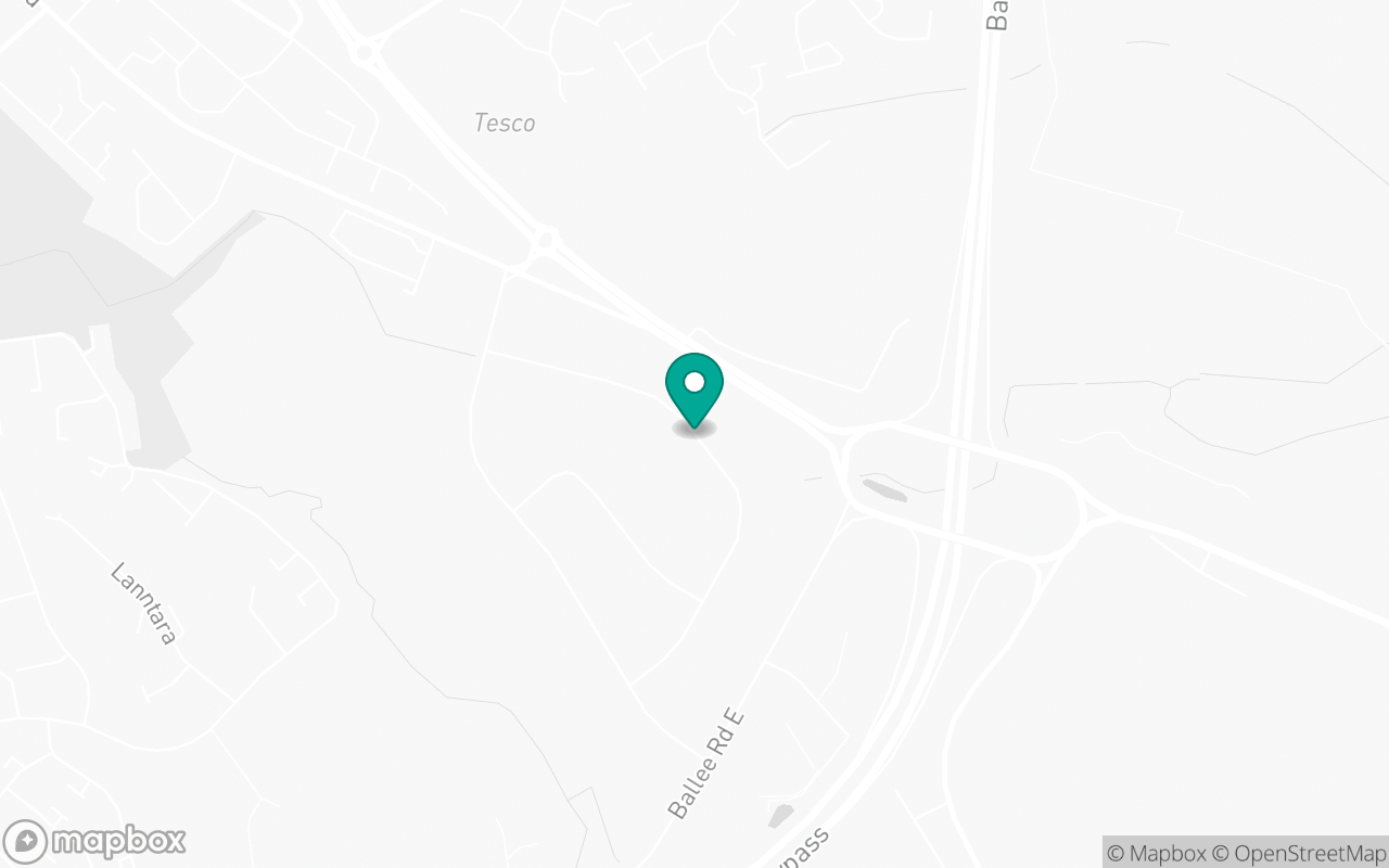 Map showing the location of Ballymena Test Centre