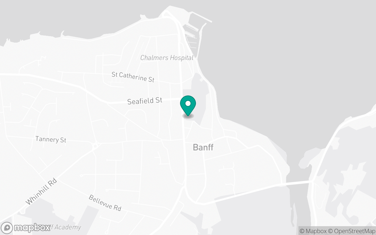 Map showing the location of Banff test centre