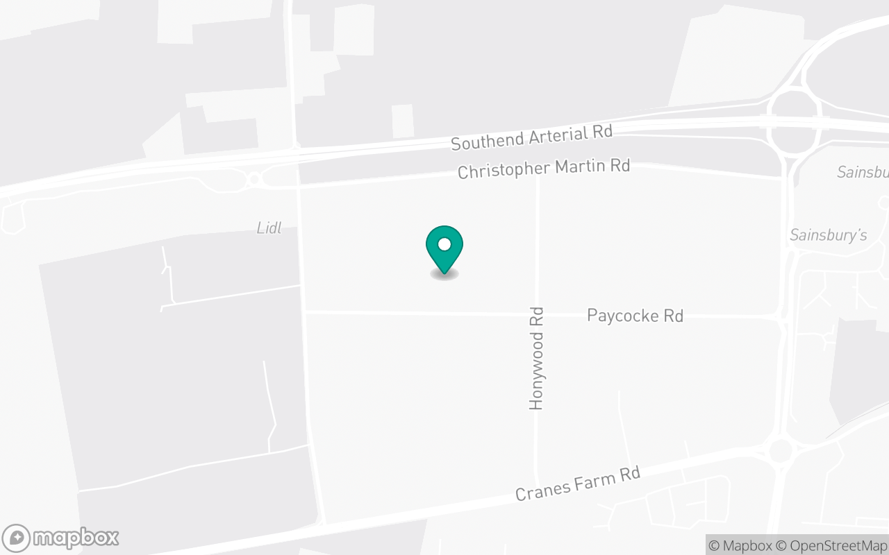 Map showing the location of Basildon test centre
