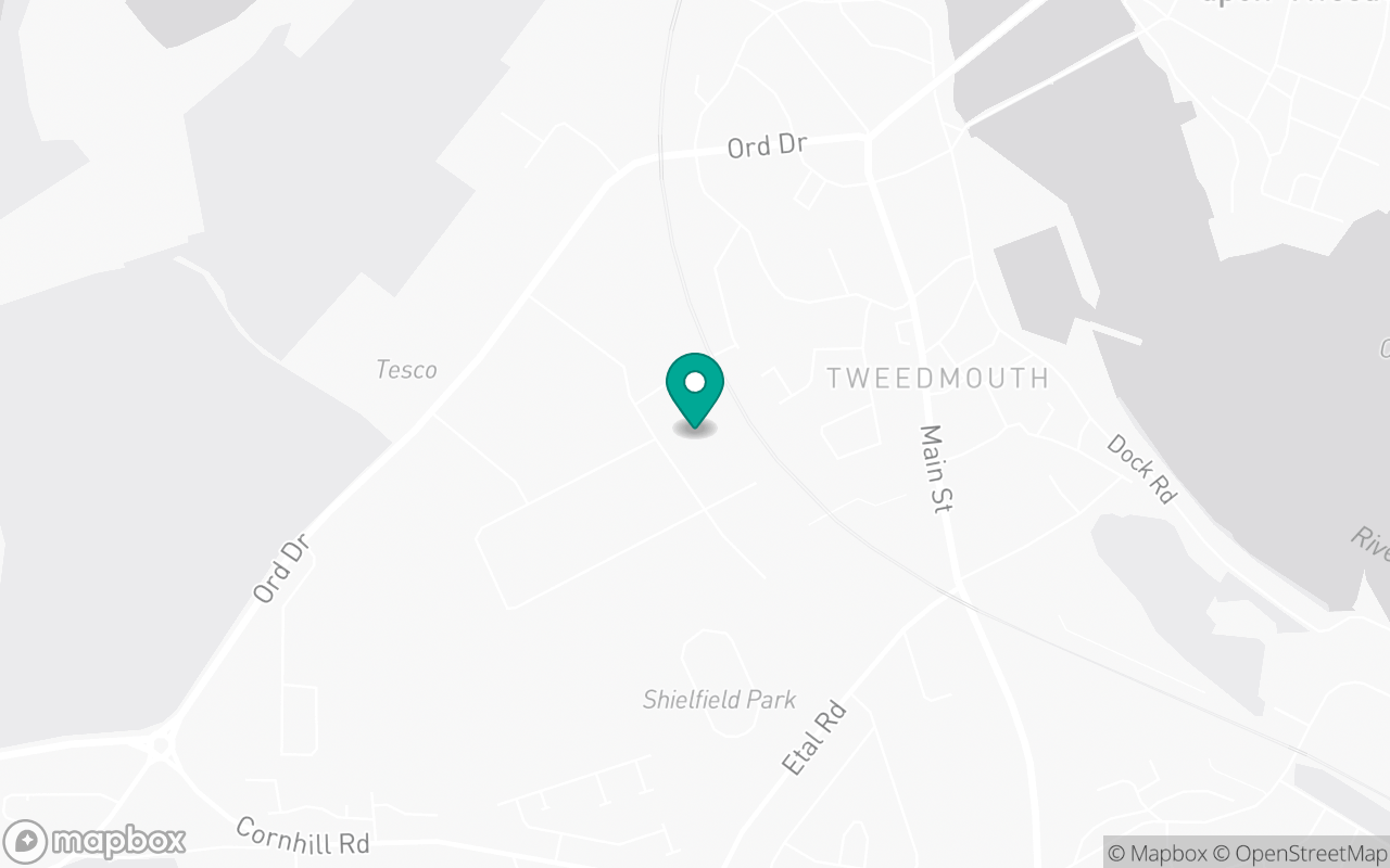 Map showing the location of Berwick-On-Tweed test centre