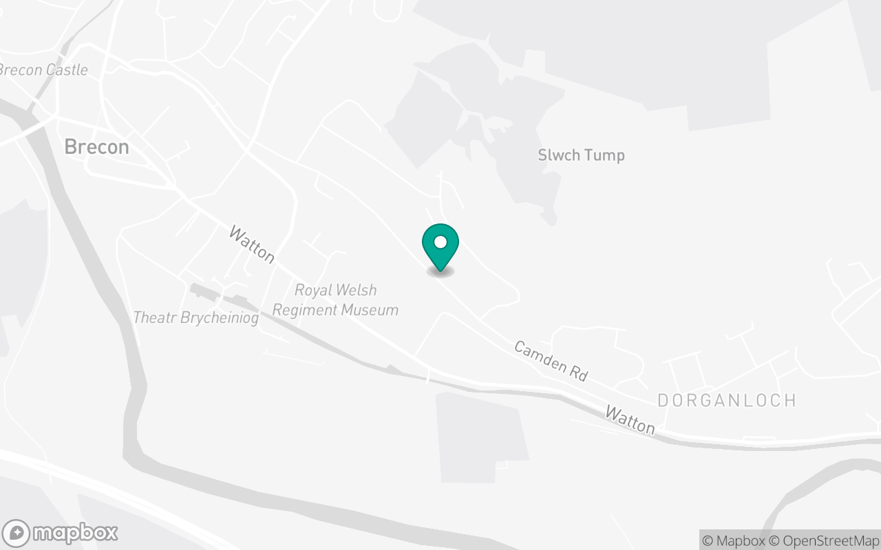 Map showing the location of Brecon test centre