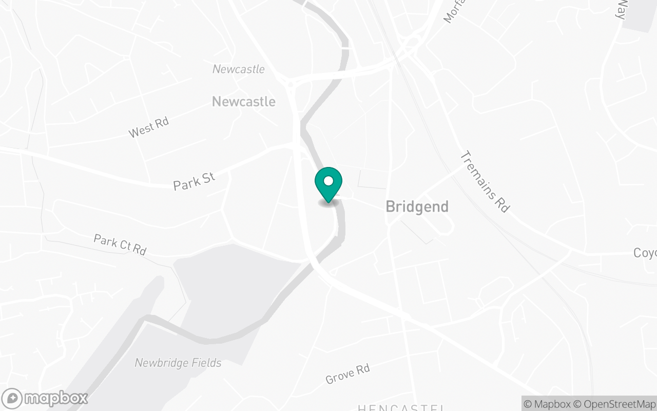 Map showing the location of Bridgend test centre
