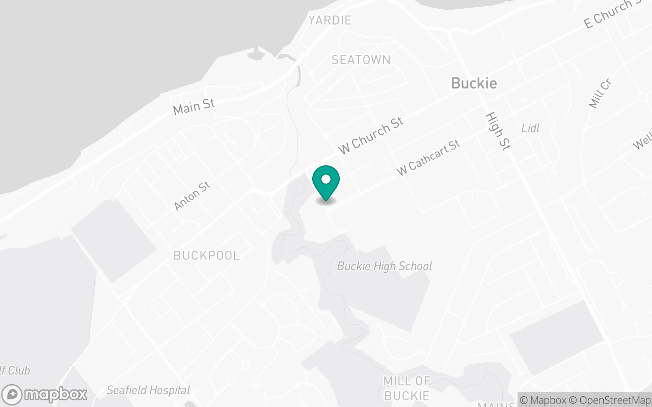 Map showing the location of Buckie test centre