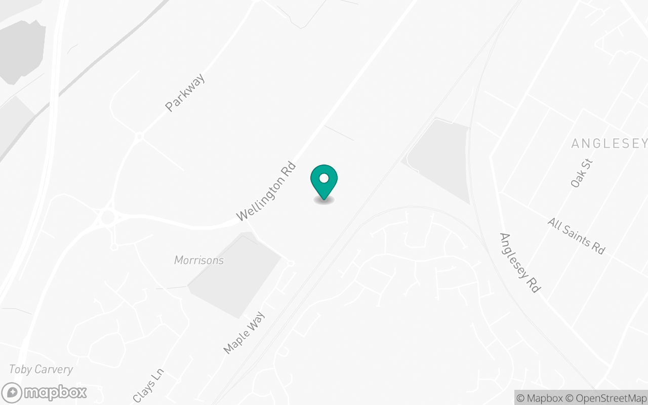 Map showing the location of Burton-on-Trent test centre