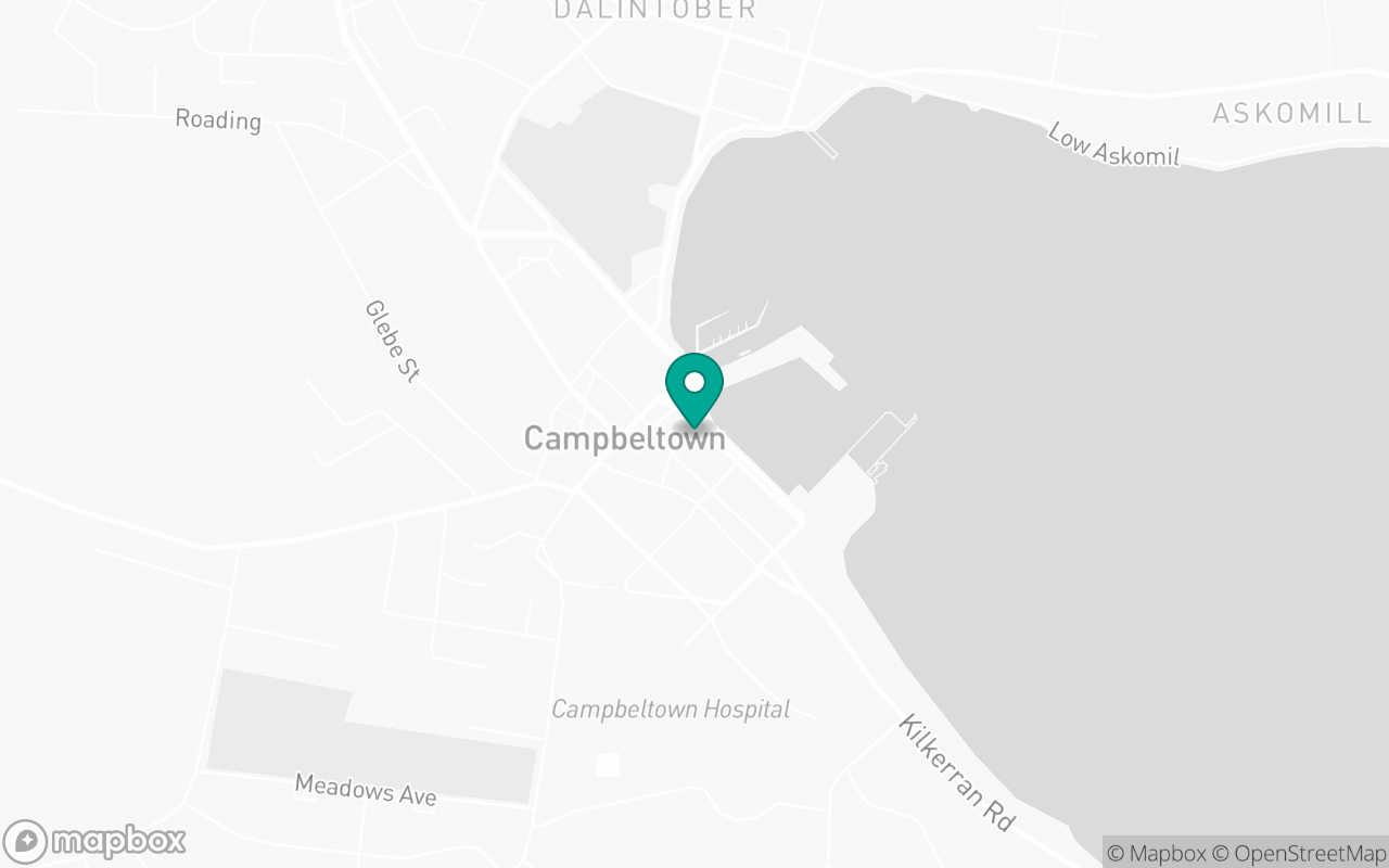 Map showing the location of Campbeltown test centre