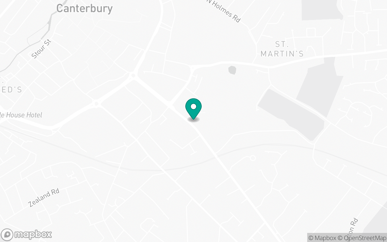 Map showing the location of Canterbury test centre
