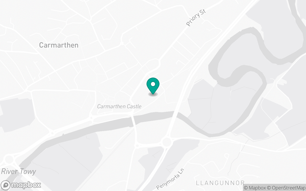 Map showing the location of Carmarthen test centre
