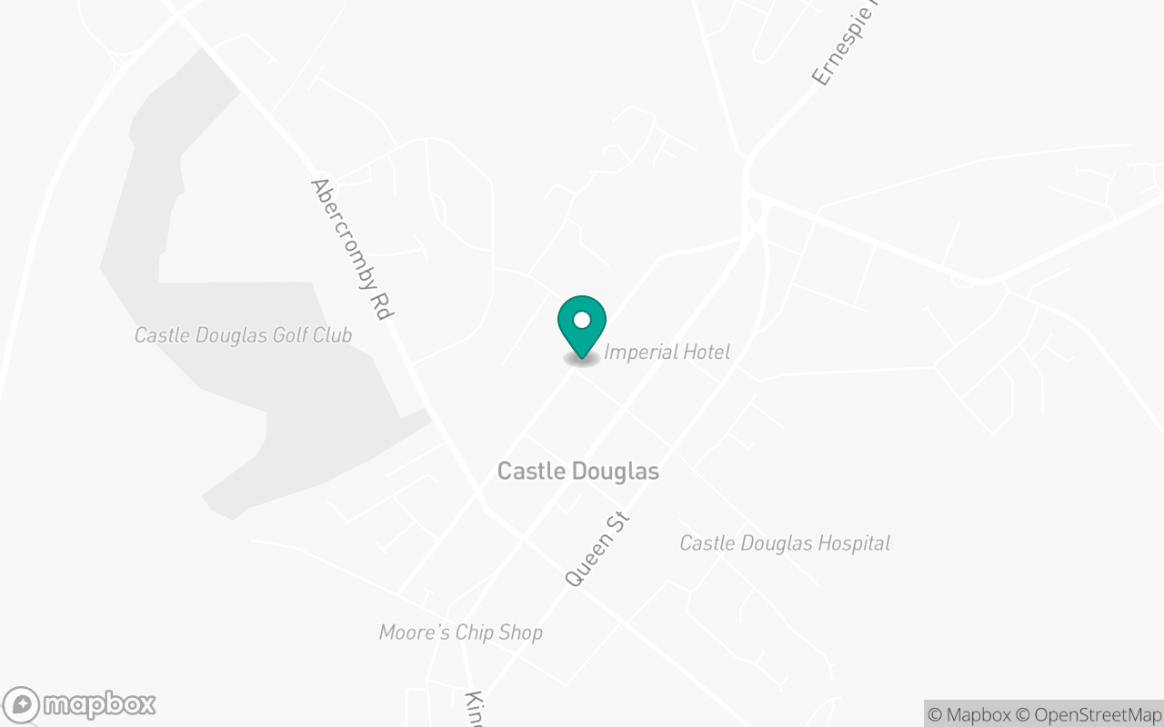 Map showing the location of Castle Douglas test centre