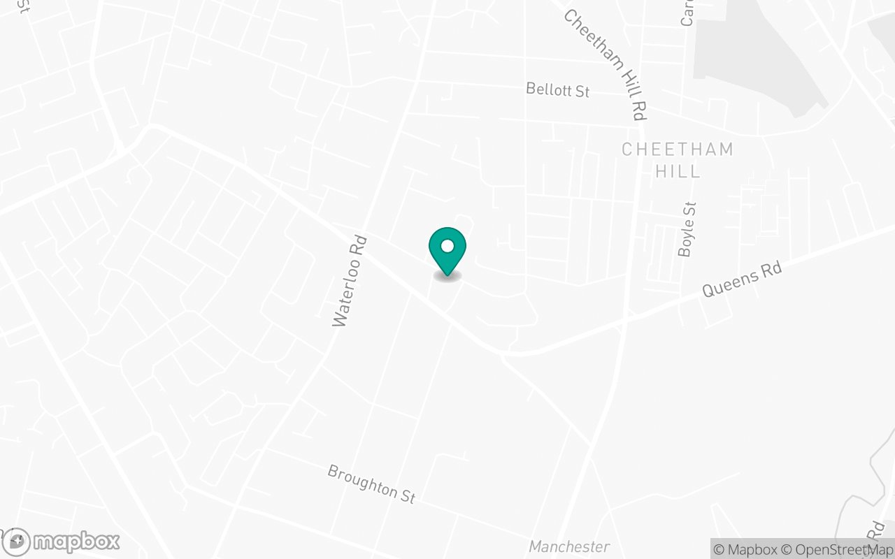Map showing the location of Cheetham Hill test centre