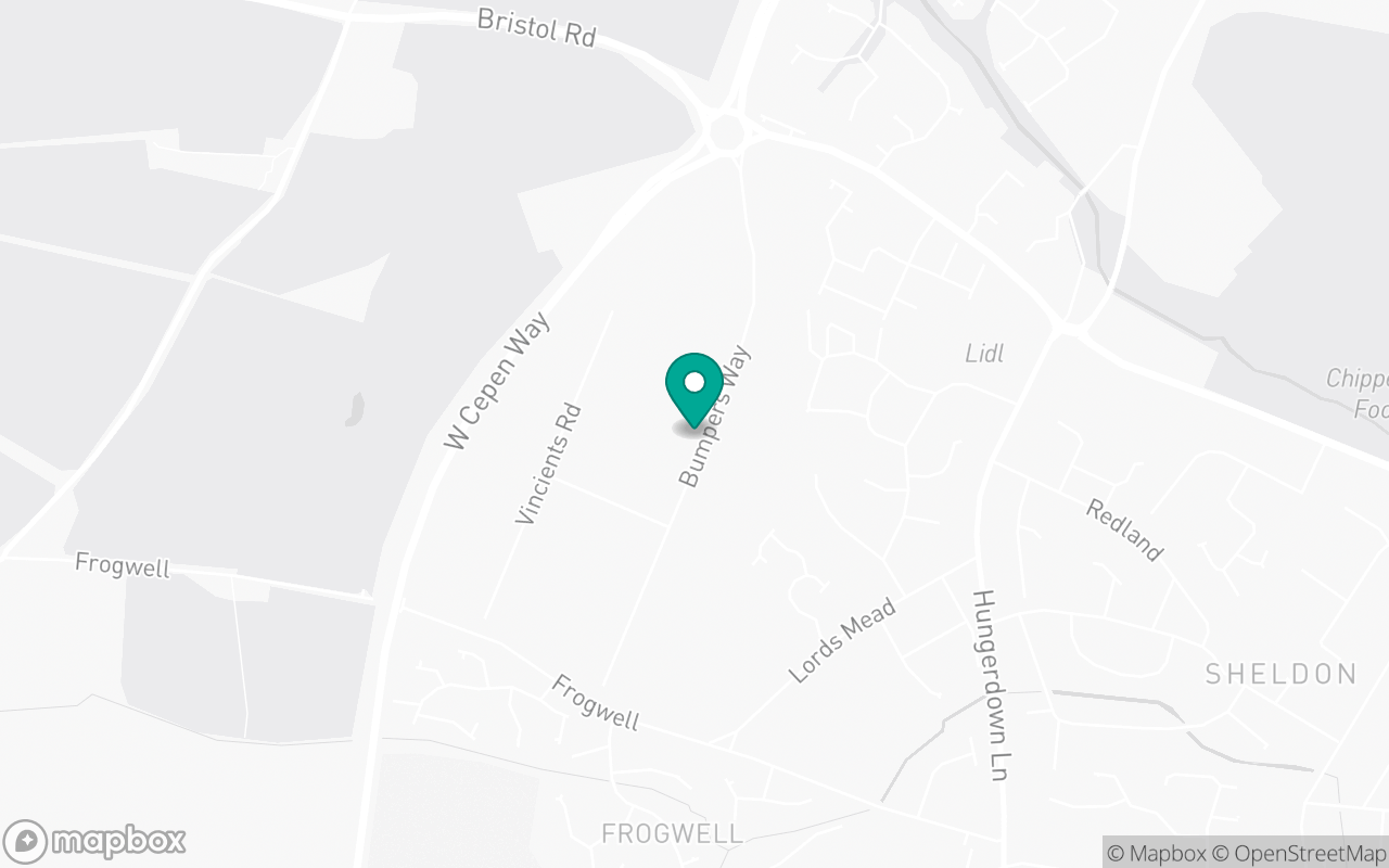Map showing the location of Chippenham test centre
