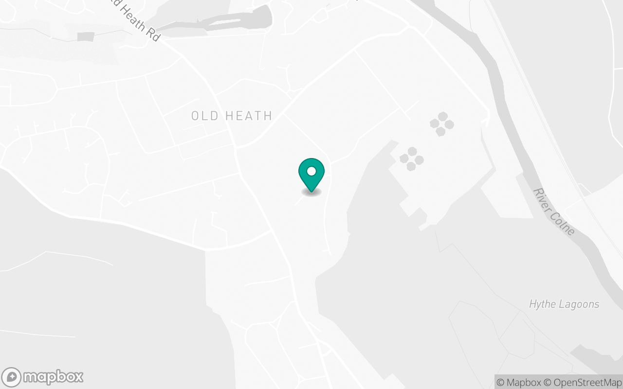 Map showing the location of Colchester test centre
