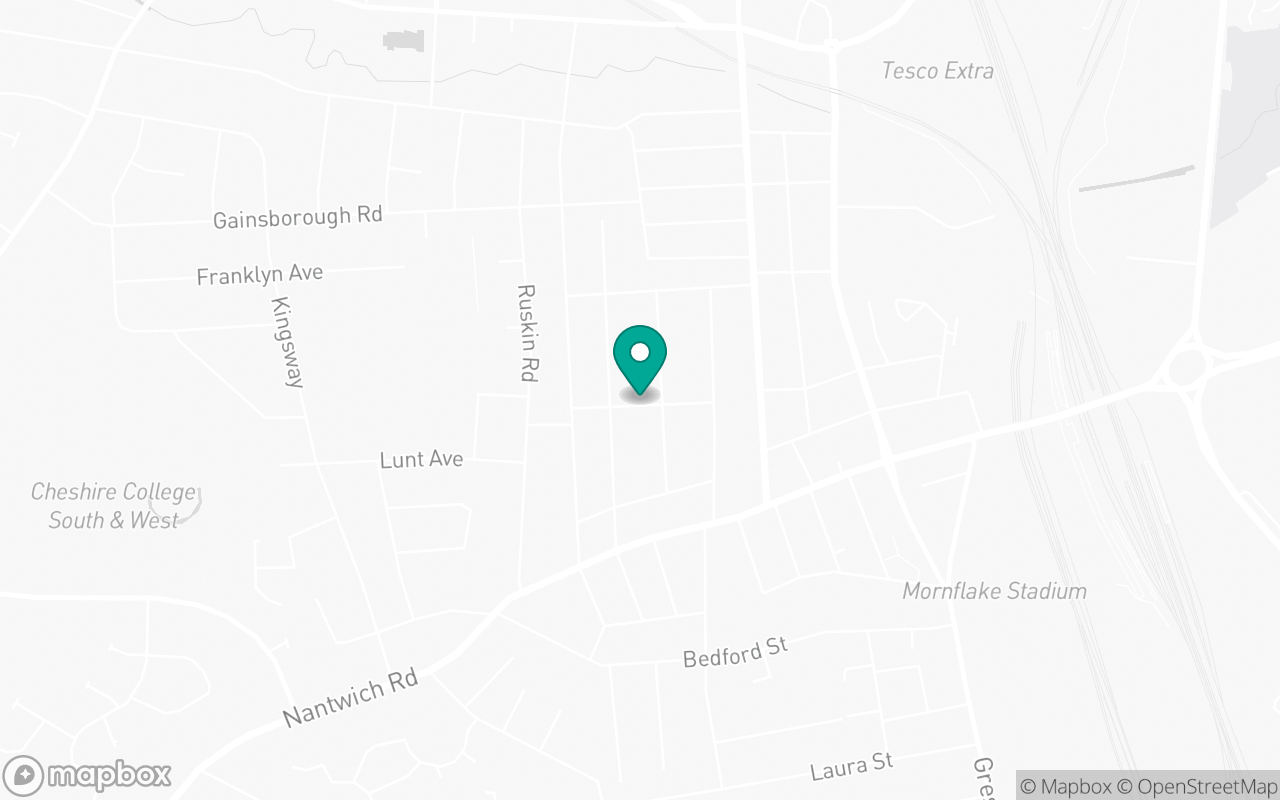 Map showing the location of Crewe test centre