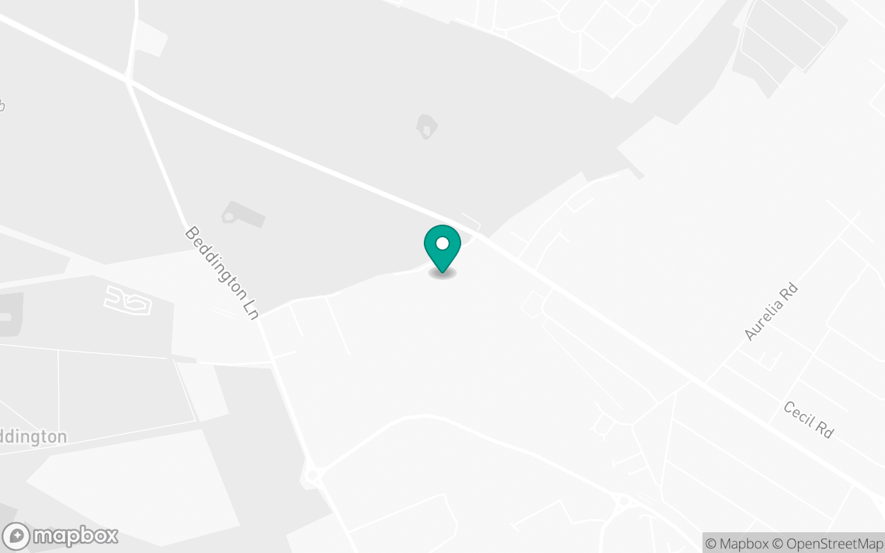 Map showing the location of Croydon test centre