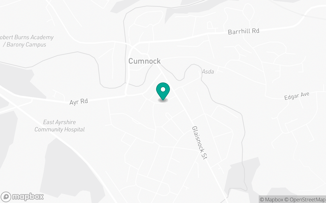 Map showing the location of Cumnock test centre