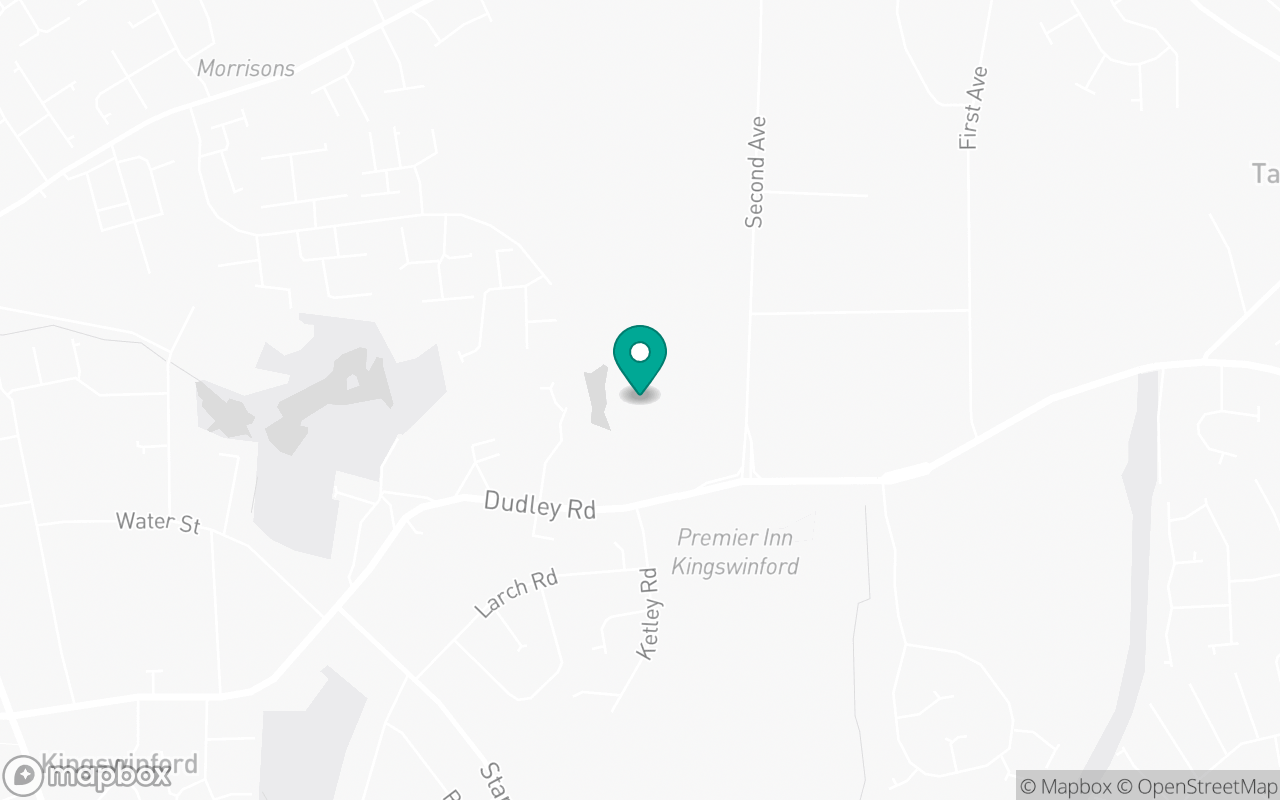 Map showing the location of Dudley test centre