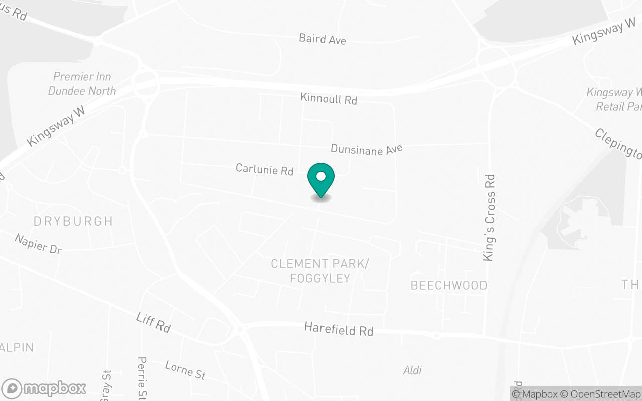 Map showing the location of Dundee test centre