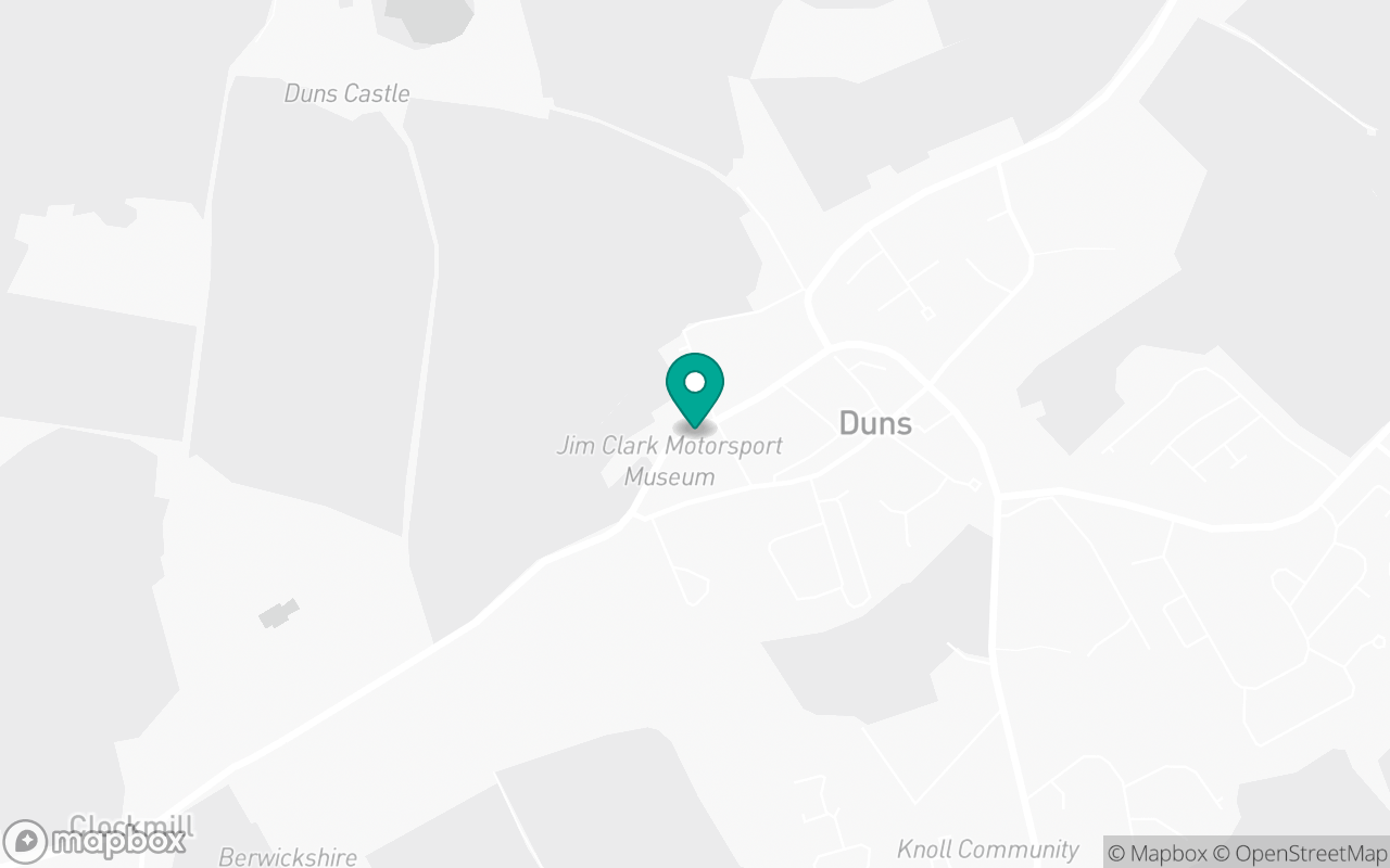 Map showing the location of Duns test centre