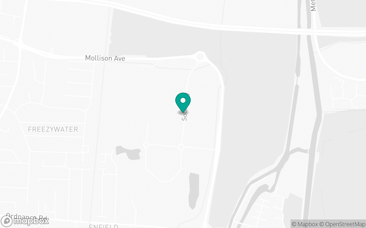 Map showing the location of Enfield test centre