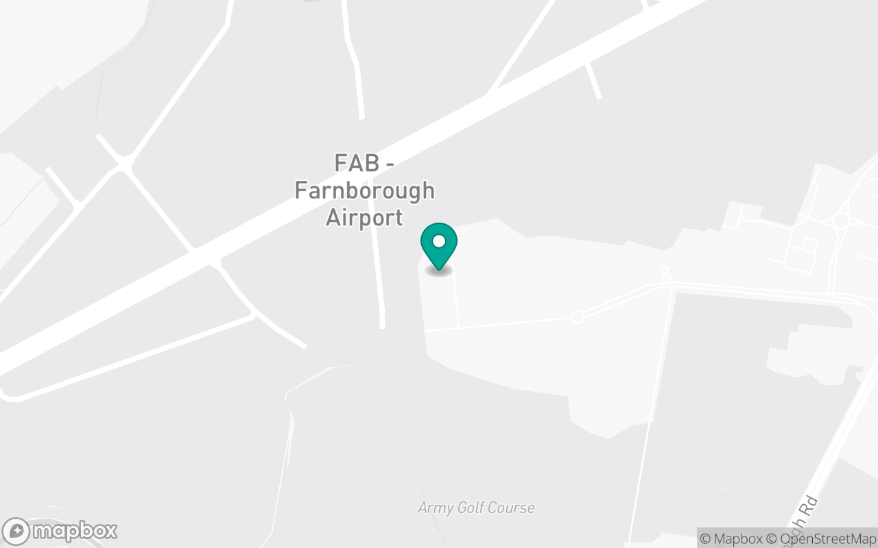 Map showing the location of Farnborough Test Centre