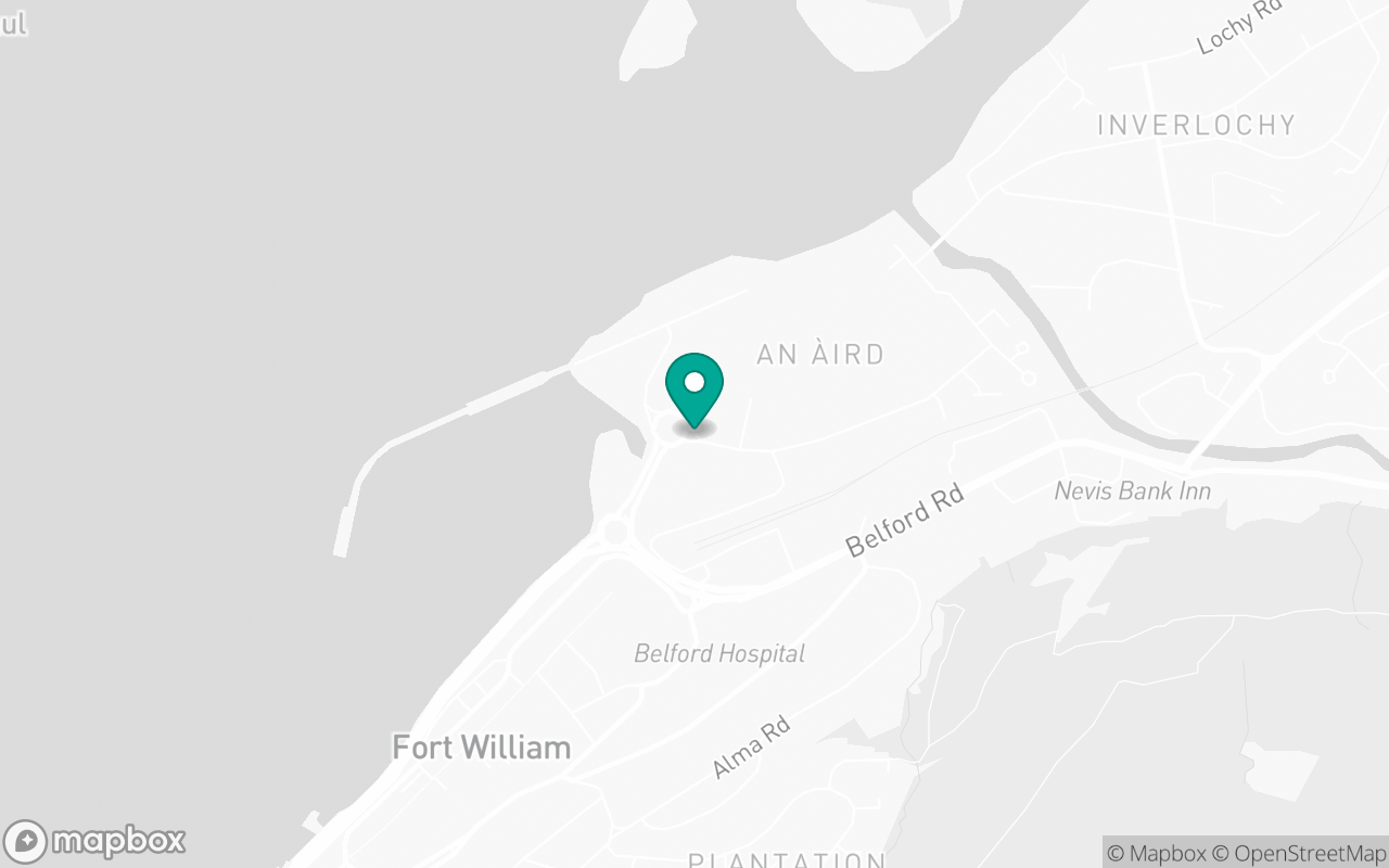 Map showing the location of Fort William test centre
