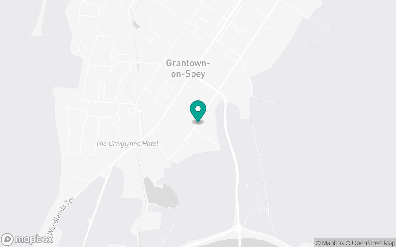Map showing the location of Grantown-On-Spey test centre