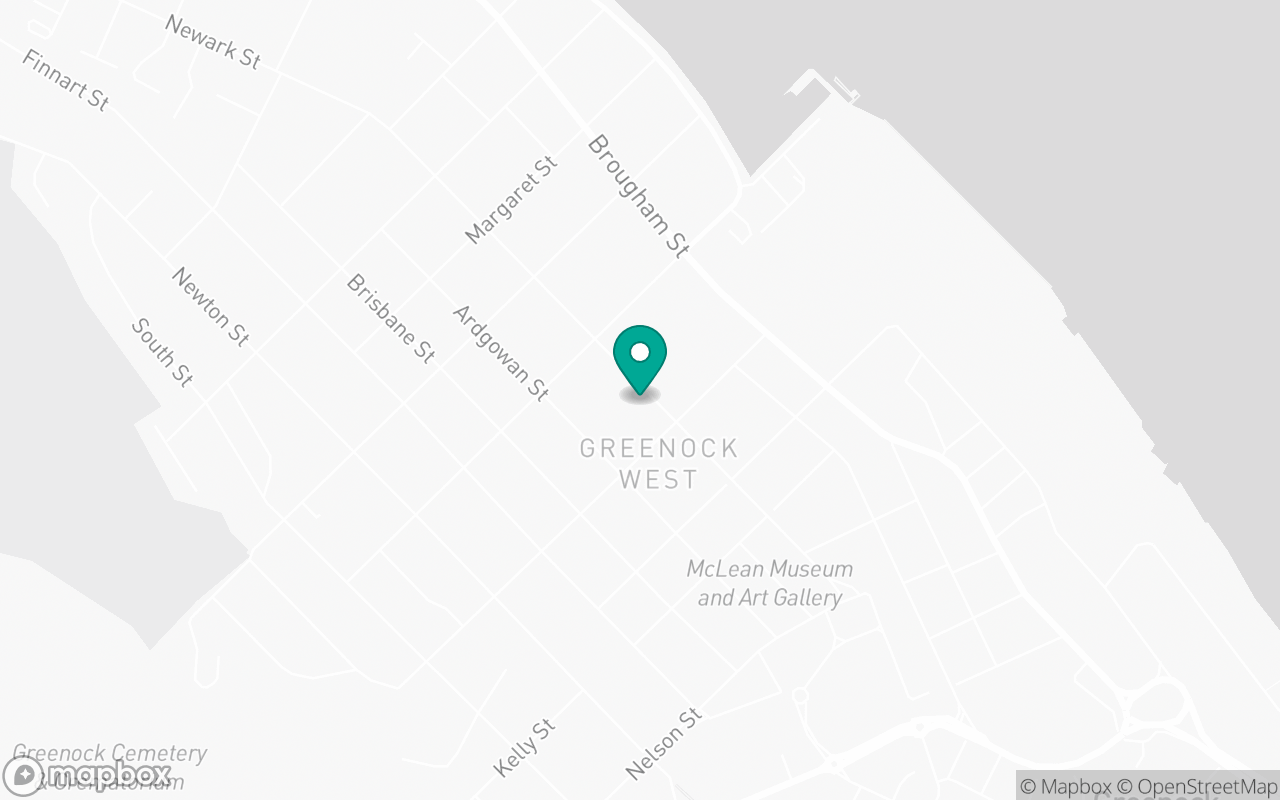 Map showing the location of Greenock test centre