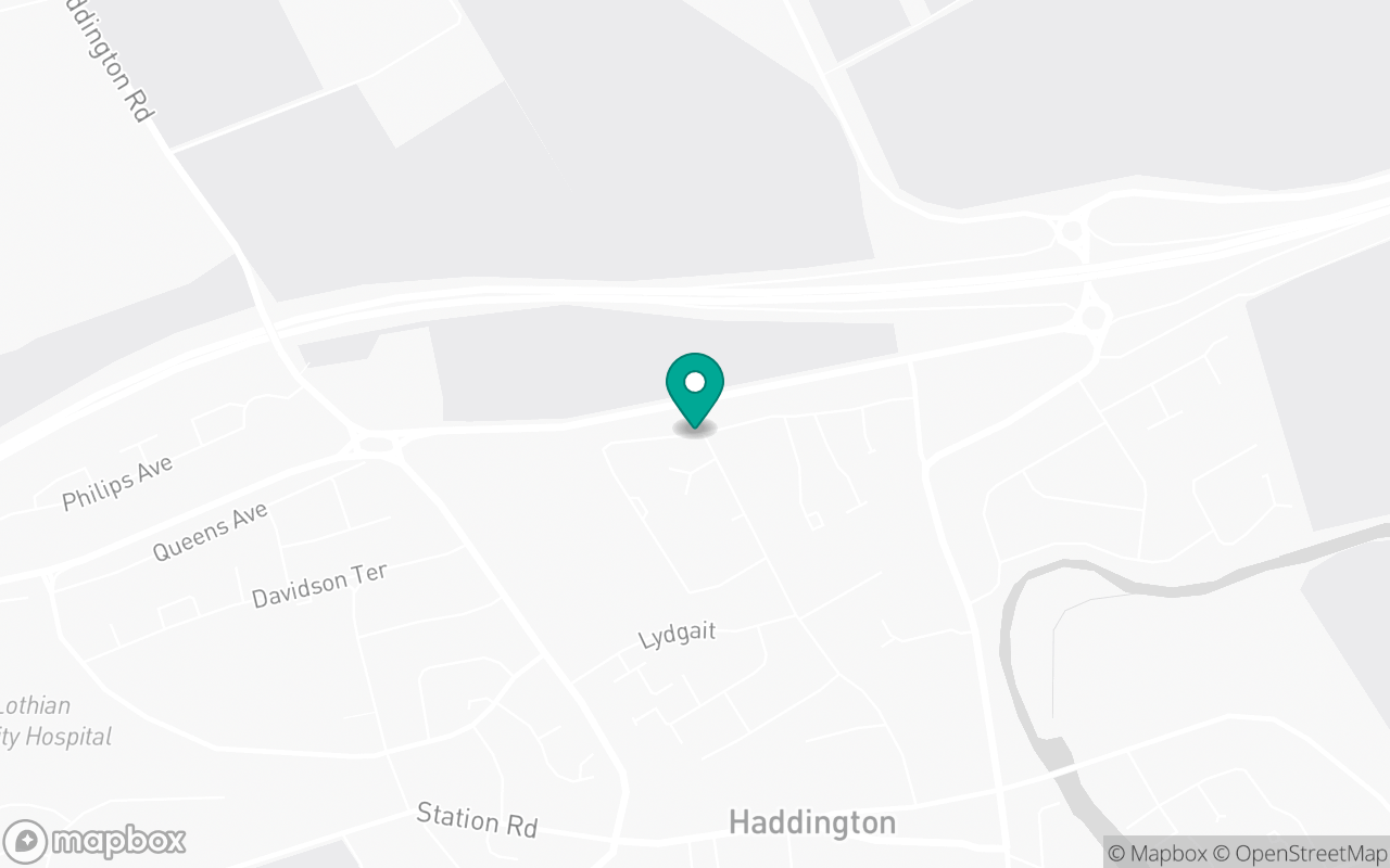 Map showing the location of Haddington test centre