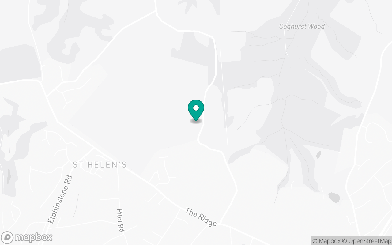 Map showing the location of Hastings test centre