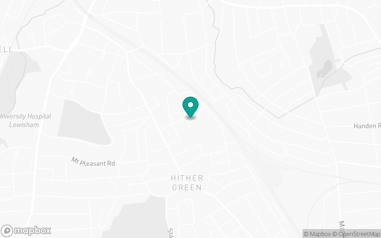 Map showing the location of Hither Green test centre
