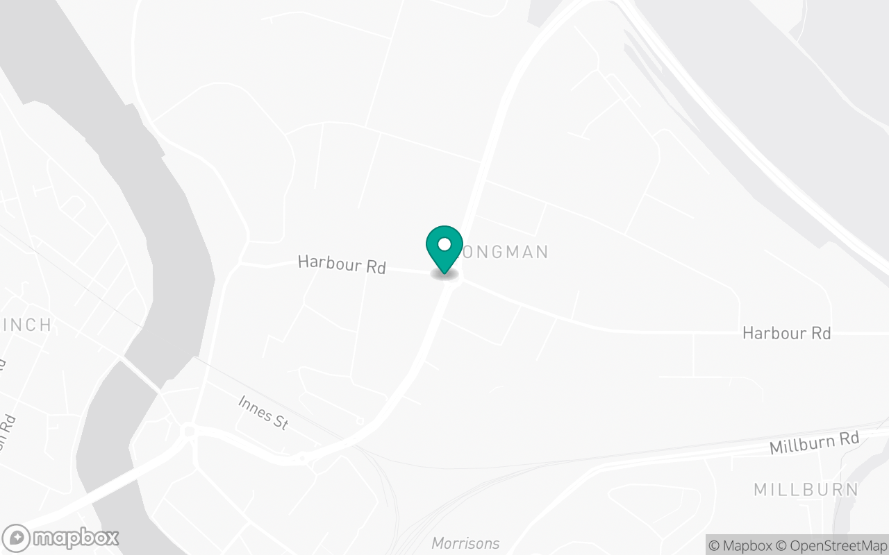 Map showing the location of Inverness test centre