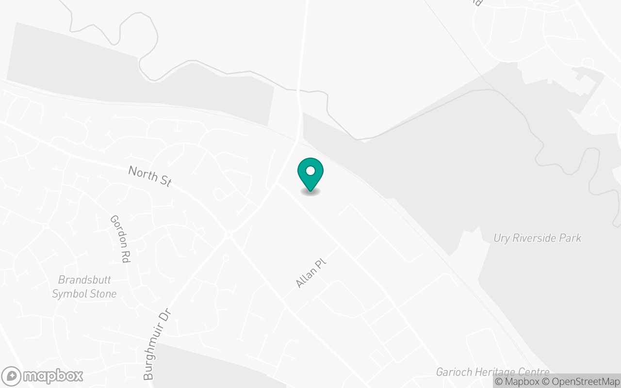 Map showing the location of Inverurie test centre