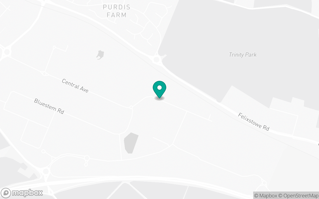 Map showing the location of Ipswich test centre