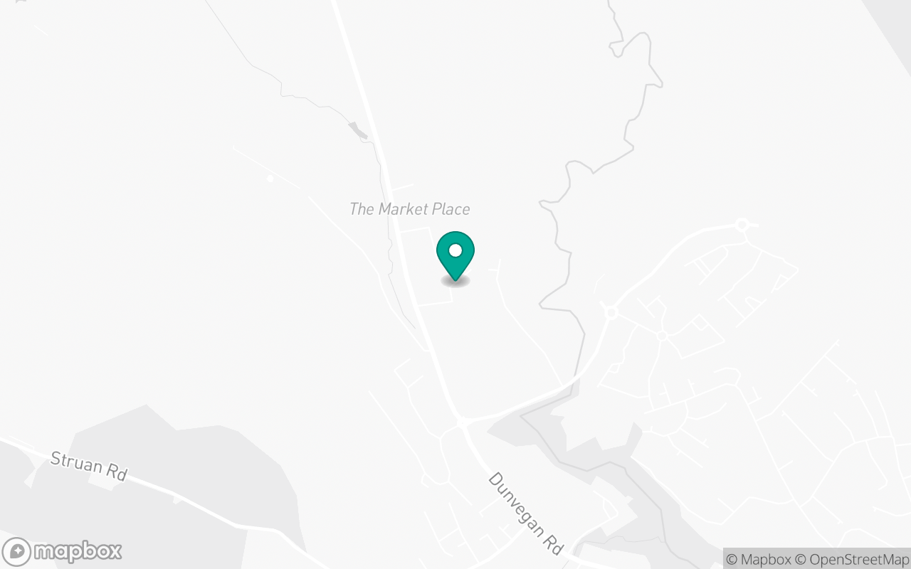 Map showing the location of Isle of Skye (Portree) test centre