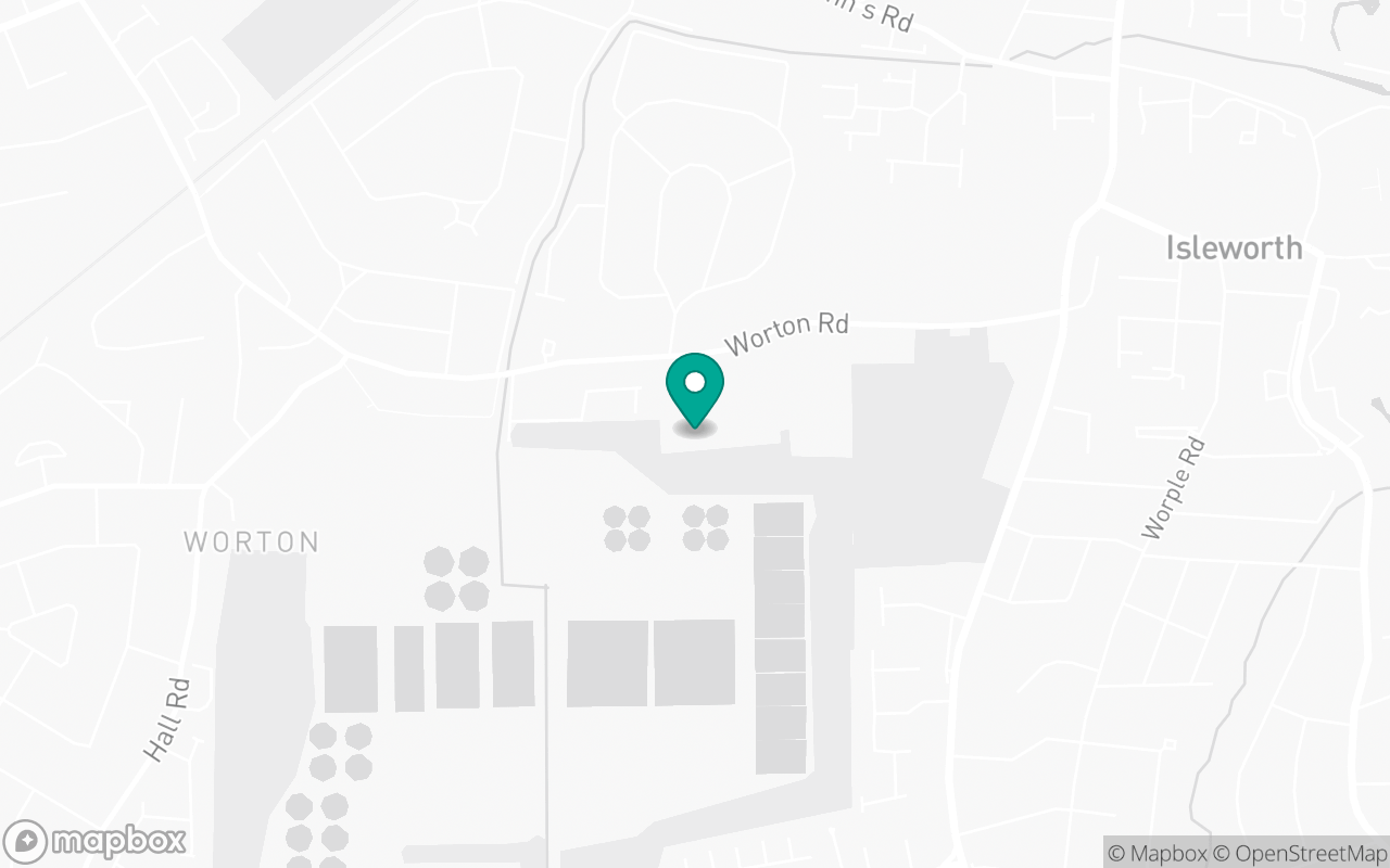 Map showing the location of Isleworth test centre