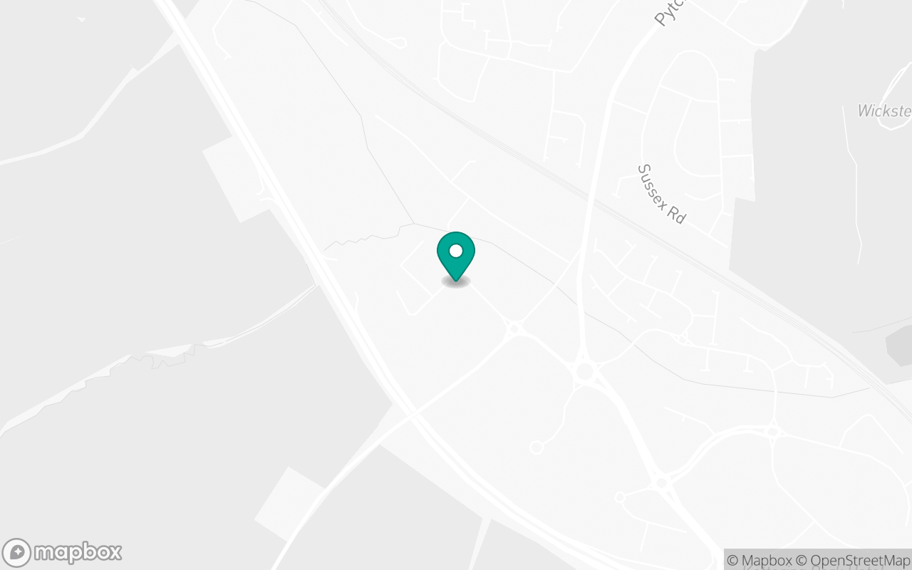 Map showing the location of Kettering test centre