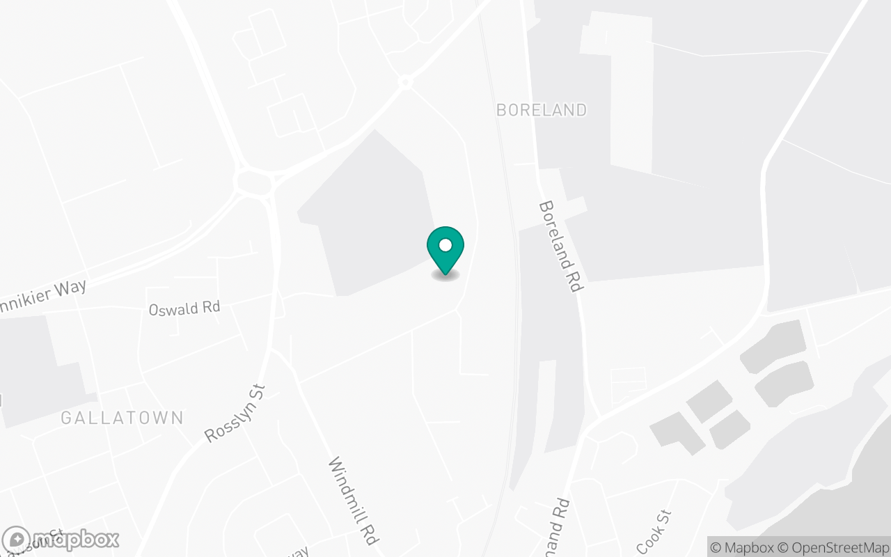 Map showing the location of Kirkcaldy test centre