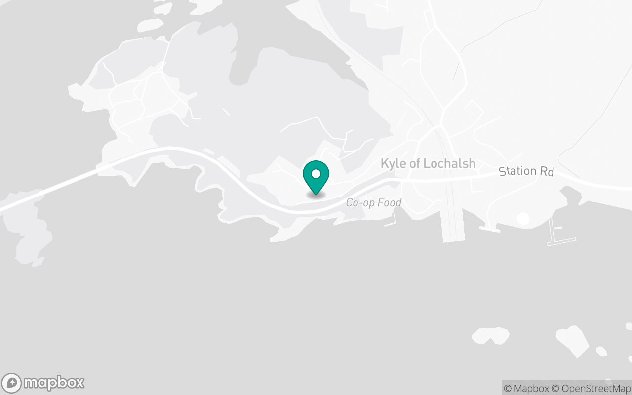 Map showing the location of Kyle of Lochalsh test centre
