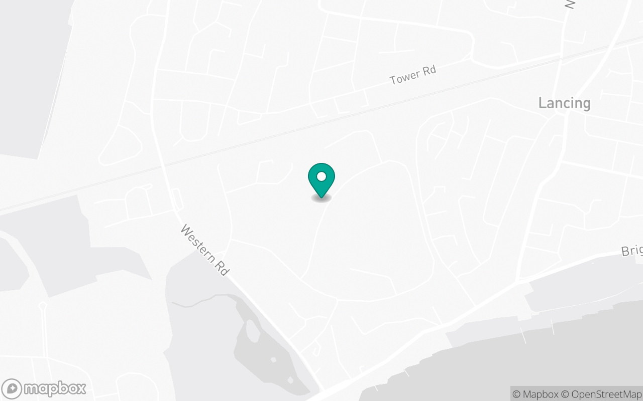 Map showing the location of Lancing test centre