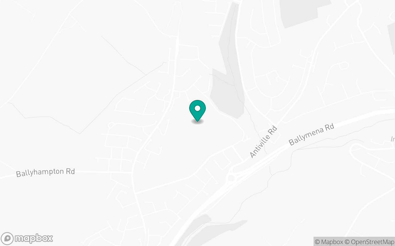 Map showing the location of Larne test centre