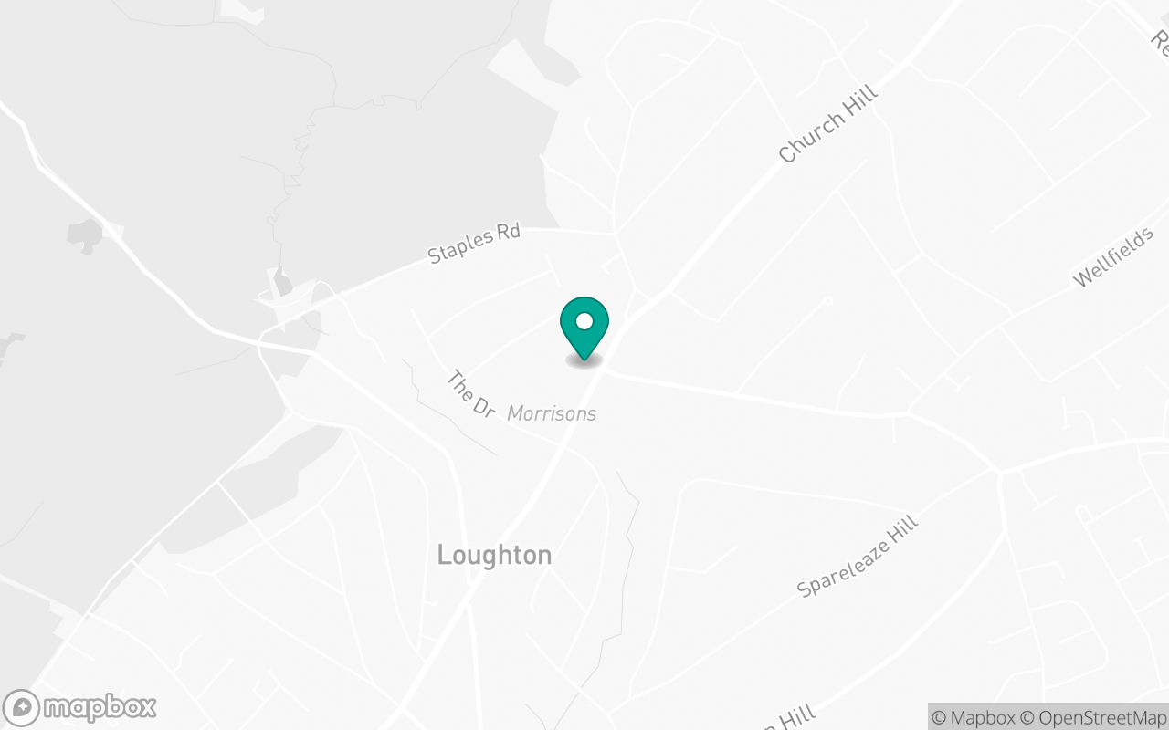 Map showing the location of Loughton test centre