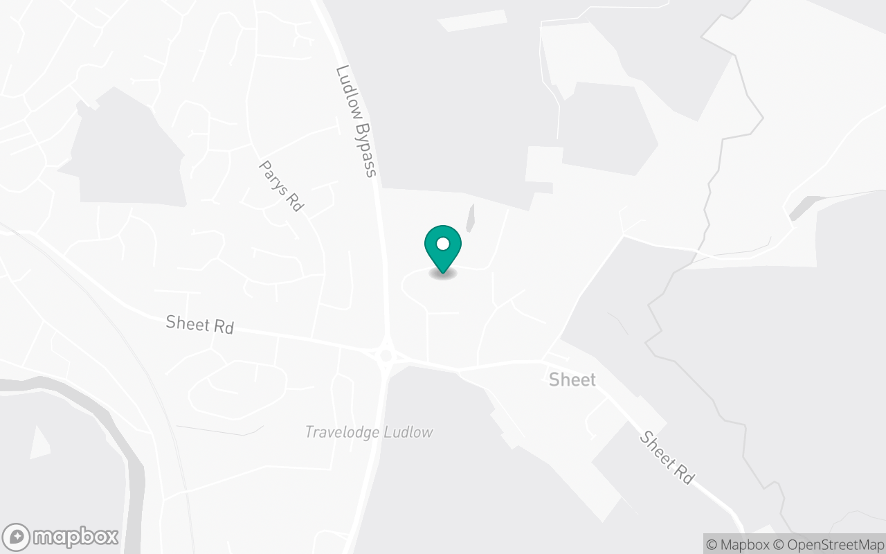 Map showing the location of Ludlow test centre