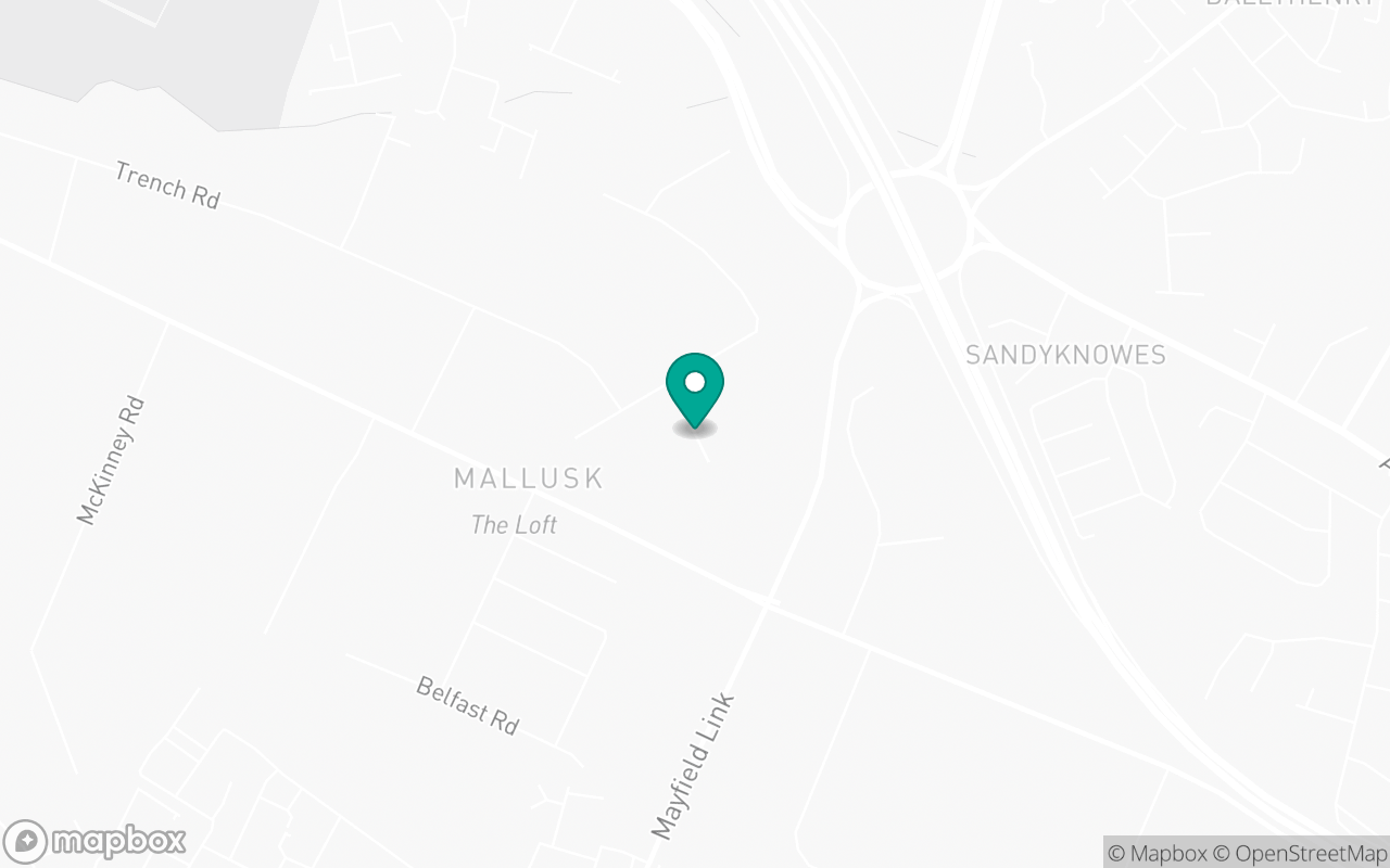 Map showing the location of Mallusk test centre
