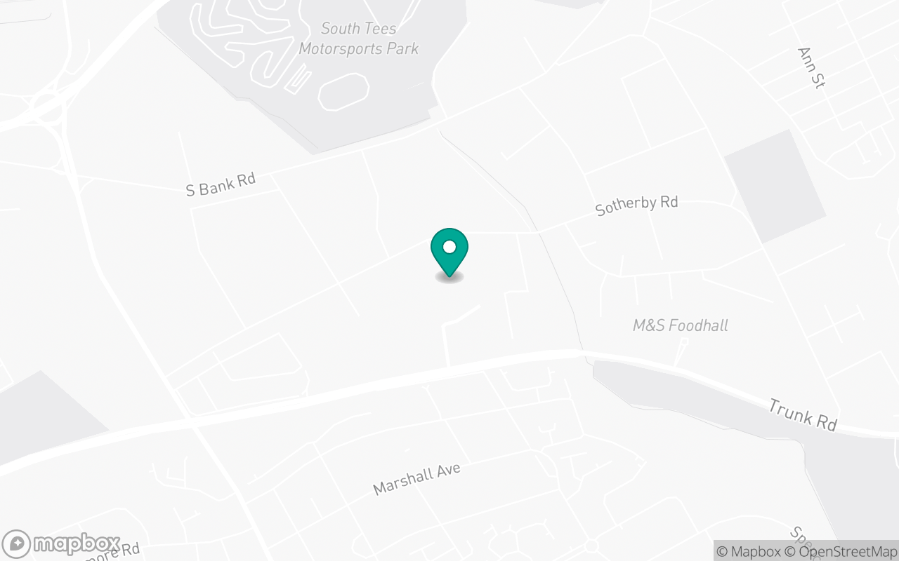 Map showing the location of Middlesbrough test centre