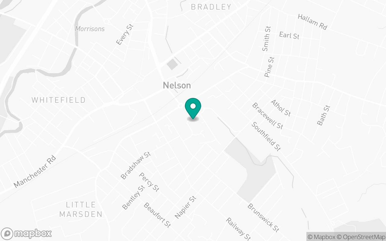Map showing the location of Nelson test centre