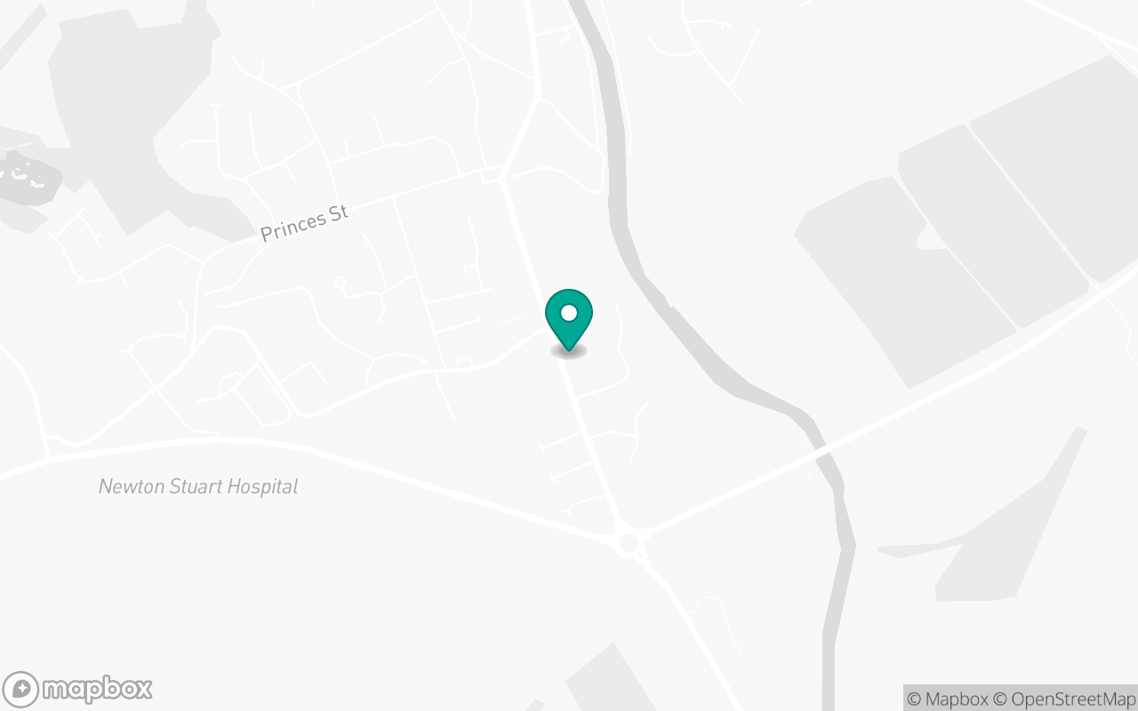 Map showing the location of Newton Stewart test centre