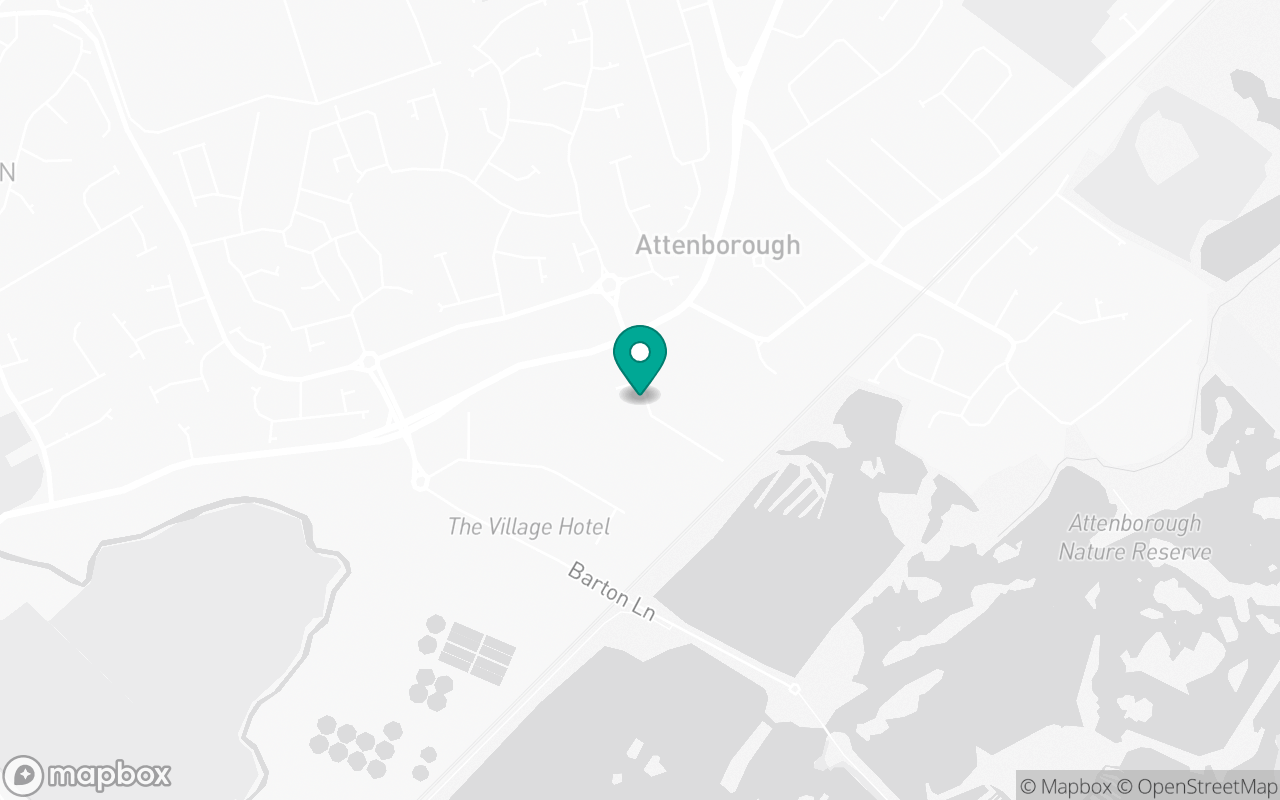 Map showing the location of Nottingham (Chillwell) test centre